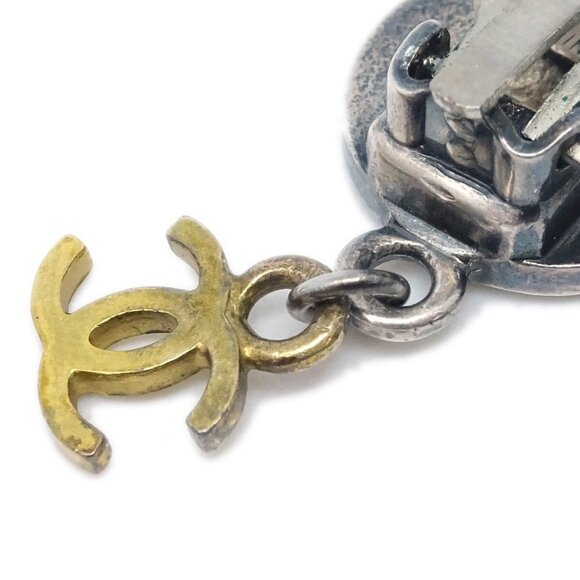 Chanel Silver Dangle Earrings Clip-On - Picture 3 of 4